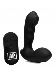 Черный стимулятор простаты Alpha-Pro 7X P-Milker Silicone Prostate Stimulator with Milking Bead - XR Brands - в Новомосковске купить с доставкой