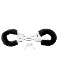 Меховые чёрные наручники Beginner s Furry Cuffs - Pipedream - купить с доставкой в Новомосковске