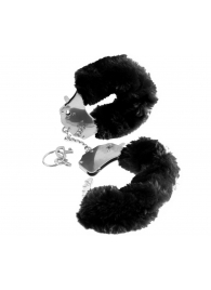 Металлические наручники Furry Love Cuffs с черным мехом - Pipedream - купить с доставкой в Новомосковске