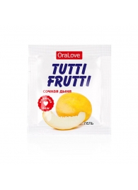 Пробник гель-смазки Tutti-frutti со вкусом сочной дыни - 4 гр. - Биоритм - купить с доставкой в Новомосковске