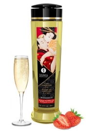 Массажное масло с ароматом клубники и шампанского Romance - 240 мл. - Shunga - купить с доставкой в Новомосковске