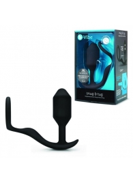 Черное эрекционное кольцо с анальным плагом Snug   Tug - b-Vibe - в Новомосковске купить с доставкой