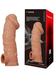 Телесная насадка на фаллос с отверстием для мошонки EXTREME SLEEVE - 17,6 см. - KOKOS - в Новомосковске купить с доставкой