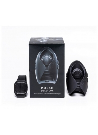 Темно-серый инновационный мужской осциллятор PULSE SOLO LUX с пультом ДУ - Hot Octopuss - в Новомосковске купить с доставкой