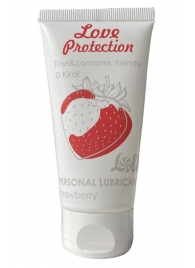 Лубрикант на водной основе с ароматом малины Love Protection Strawberry - 50 мл. - Lola Games - купить с доставкой в Новомосковске