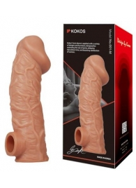 Телесная насадка на фаллос с фиксацией мошонки EXTREME SLEEVE - 15,6 см. - KOKOS - в Новомосковске купить с доставкой