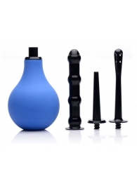 Анальный душ с 3 насадками Premium One-way Valve Anal Douche Set - XR Brands - купить с доставкой в Новомосковске