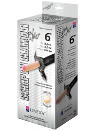 Пояс-трусики с насадкой Glamour Silver - 15,5 см. - LOVETOY (А-Полимер) - купить с доставкой в Новомосковске