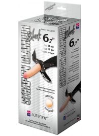 Пояс-трусики с насадкой Glamour - 17 см. - LOVETOY (А-Полимер) - купить с доставкой в Новомосковске