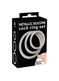 Набор из 3 эрекционных колец под металл Metallic Silicone Cock Ring Set - Orion - в Новомосковске купить с доставкой