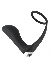 Черное эрекционное кольцо с анальной вибропробкой Vibrating Ring   Plug - Orion - в Новомосковске купить с доставкой