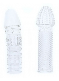 Комплект из 2 прозрачных насадок на пенис PENIS EXTENDER PACK - Dream Toys - в Новомосковске купить с доставкой