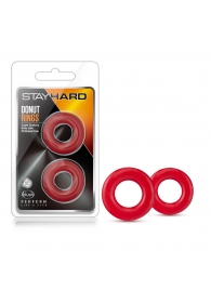 Набор из 2 красных эрекционных колец Stay Hard Donut Rings - Blush Novelties - в Новомосковске купить с доставкой