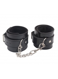 Черные оковы на ноги Obey Me Leather Ankle Cuffs - Chisa - купить с доставкой в Новомосковске