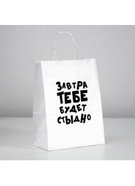 Подарочный пакет  Завтра тебе будет стыдно  - 30 х 24 см. - UPAK LAND - купить с доставкой в Новомосковске