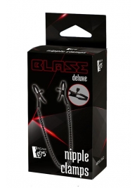 Черные зажимы на соски на цепочке BLAZE DELUXE NIPPLE CLAMPS - Dream Toys - купить с доставкой в Новомосковске