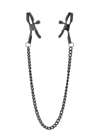 Черные зажимы на соски на цепочке BLAZE DELUXE NIPPLE CLAMPS - Dream Toys - купить с доставкой в Новомосковске
