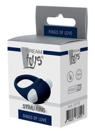 Гладкое синее эрекционное виброкольцо STIMU RING - Dream Toys - в Новомосковске купить с доставкой