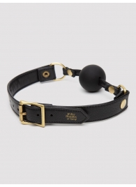 Черный кляп-шар Bound to You Faux Leather Ball Gag - Fifty Shades of Grey - купить с доставкой в Новомосковске