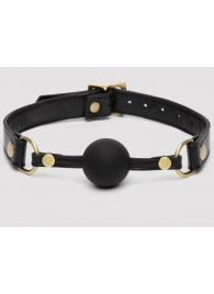 Черный кляп-шар Bound to You Faux Leather Ball Gag - Fifty Shades of Grey - купить с доставкой в Новомосковске