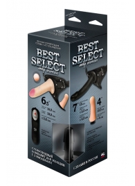 Черный женский пояс BEST SELECT с 3 насадками и вибрацией - LOVETOY (А-Полимер) - купить с доставкой в Новомосковске