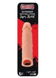 Телесная насадка EXTENDER WITH BALL STRAP 6.5 - 17 см. - Dream Toys - в Новомосковске купить с доставкой