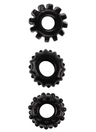 Набор из 3 черных эрекционных колец SET OF 3 COCKRINGS - Dream Toys - в Новомосковске купить с доставкой