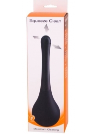 Черный анальный душ SQUEEZE CLEAN с закругленным наконечником - Seven Creations - купить с доставкой в Новомосковске