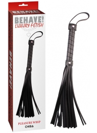 Черная многохвостая плеть Pleasure Whip - 46 см. - Chisa - купить с доставкой в Новомосковске