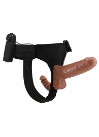 Страпон с вагинальной пробкой и вибрацией Ultra Passionate Harness - 16 см. - Baile - купить с доставкой в Новомосковске