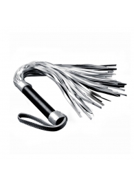 Серебристая плетка Struggle My Flogger с черной ручкой - 45 см. - Lovetoy - купить с доставкой в Новомосковске