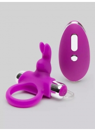 Лиловое виброкольцо с пультом ДУ Remote Control Cock Ring - Happy Rabbit - в Новомосковске купить с доставкой