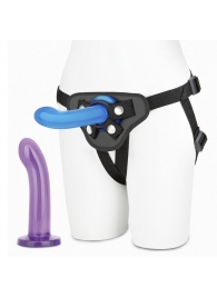 Страпон унисекс Beginners Strap-On с 2 насадками - 15 и 13 см. - Lux Fetish - купить с доставкой в Новомосковске