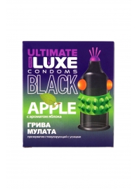 Черный стимулирующий презерватив  Грива мулата  с ароматом яблока - 1 шт. - Luxe - купить с доставкой в Новомосковске