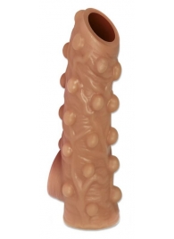 Телесная насадка с бугорками и открытой головкой Nude Sleeve S - 10 см. - KOKOS - в Новомосковске купить с доставкой