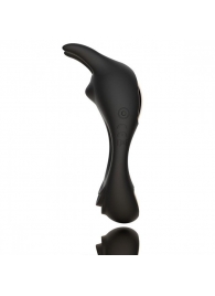 Черное эрекционное кольцо с двумя моторами Zeus Dual Vibe Cock Ring - FeelzToys - в Новомосковске купить с доставкой