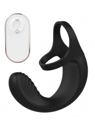 Черный анальный стимулятор с эрекционными кольцами Remote Couple Teaser - Dream Toys - в Новомосковске купить с доставкой