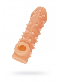 Телесная закрытая насадка с пупырышками Cock Sleeve Size M - 15,6 см. - KOKOS - в Новомосковске купить с доставкой