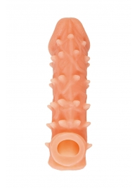 Телесная закрытая насадка с пупырышками Cock Sleeve Size L - 17,6 см. - KOKOS - в Новомосковске купить с доставкой