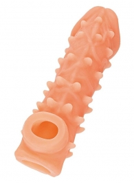 Телесная закрытая насадка с пупырышками Cock Sleeve Size L - 17,6 см. - KOKOS - в Новомосковске купить с доставкой