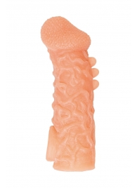 Телесная закрытая насадка с шершавой головкой Cock Sleeve Size L - 17,6 см. - KOKOS - в Новомосковске купить с доставкой