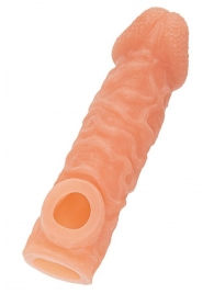 Телесная закрытая насадка с шершавой головкой Cock Sleeve Size L - 17,6 см. - KOKOS - в Новомосковске купить с доставкой