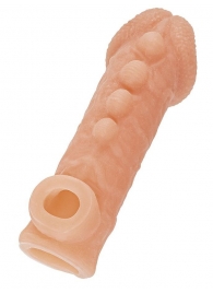 Телесная закрытая насадка с шишечками Cock Sleeve Size L - 17,6 см. - KOKOS - в Новомосковске купить с доставкой
