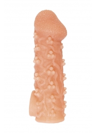 Телесная закрытая насадка с пучками шишечек Cock Sleeve Size M - 15,6 см. - KOKOS - в Новомосковске купить с доставкой