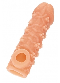 Телесная закрытая насадка с пучками шишечек Cock Sleeve Size M - 15,6 см. - KOKOS - в Новомосковске купить с доставкой