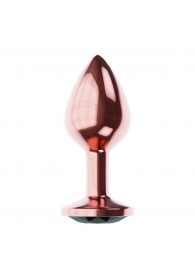 Пробка цвета розового золота с черным кристаллом Diamond Jet Shine L - 8,3 см. - Lola Games - купить с доставкой в Новомосковске