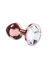 Пробка цвета розового золота с прозрачным кристаллом Diamond Moonstone Shine L - 8,3 см. - Lola Games - купить с доставкой в Новомосковске