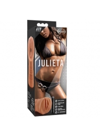 Мастурбатор-вагина цвета карамели Julieta с вибрацией - Blush Novelties - в Новомосковске купить с доставкой