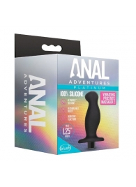 Черный анальный вибромассажёр Silicone Vibrating Prostate Massager 02 - 10,8 см. - Blush Novelties - в Новомосковске купить с доставкой