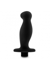 Черный анальный вибромассажёр Silicone Vibrating Prostate Massager 02 - 10,8 см. - Blush Novelties - в Новомосковске купить с доставкой